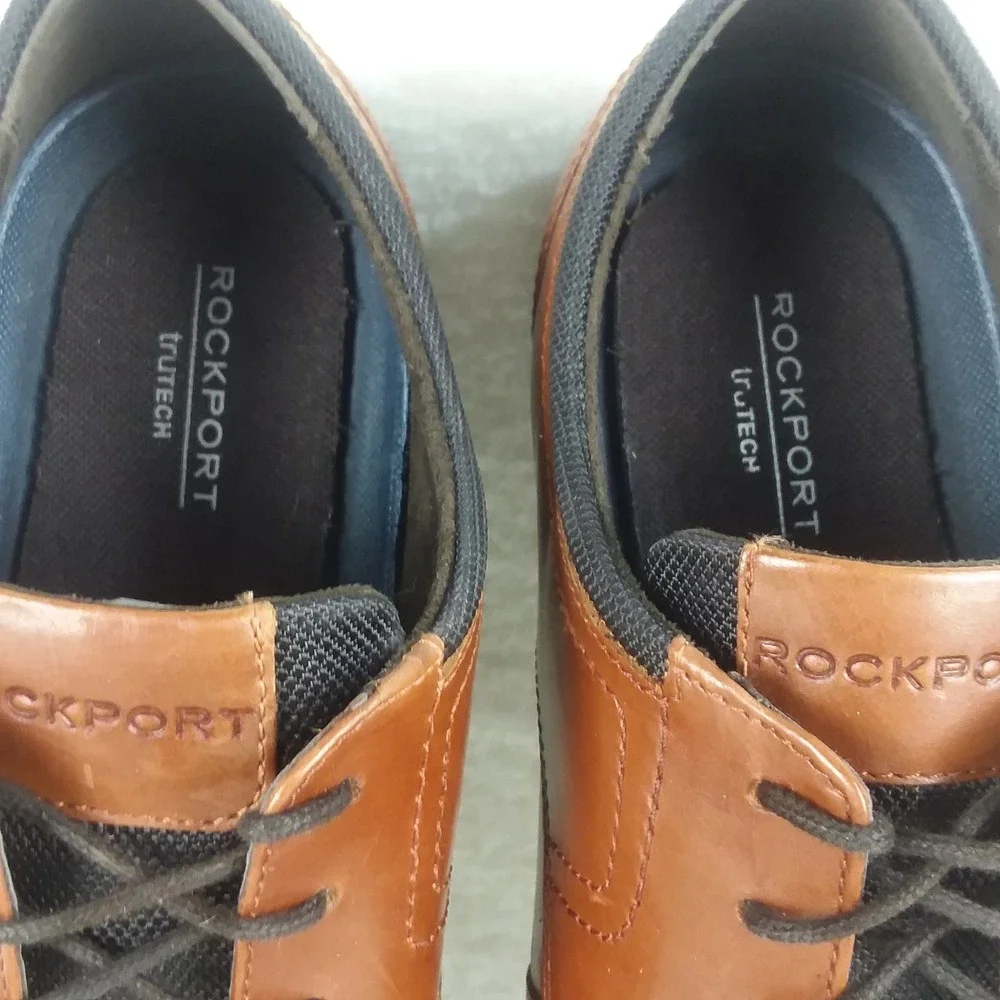 Rockport TruTech Mens Brown Leather Lace Up Oxford Dress Shoes Size‎ 11.5